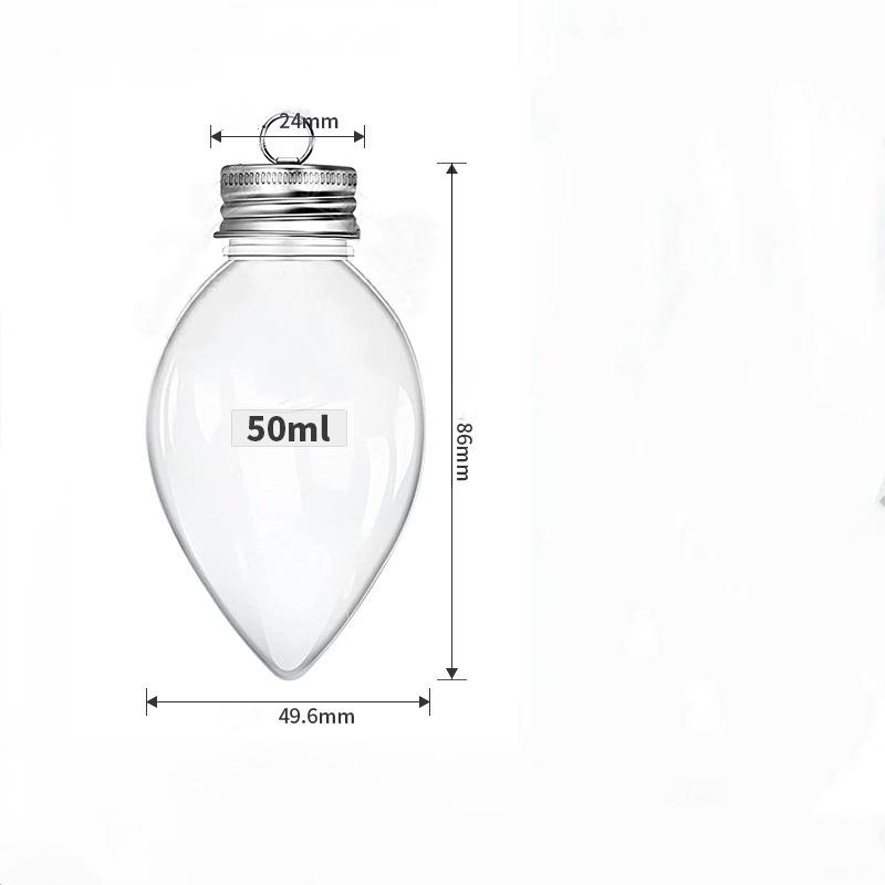1Pc Clear Plastic Christmas Ball Bottle Filled Ornament Xmas Tree Hanging Pendant Xmas Party Home Decor Gift for Drink Juice