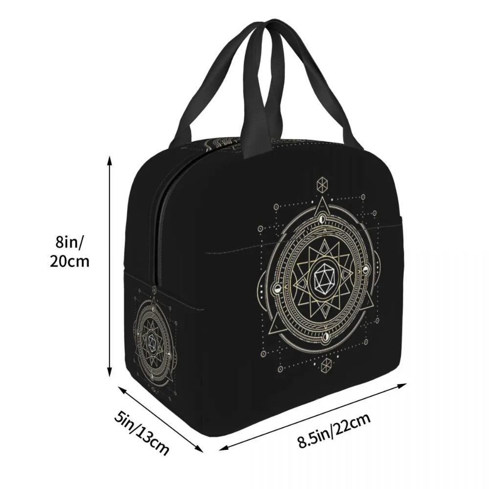 Polyhedral Dice Sacred Symbol Of The Occulti Insulated Lunch Bag for Women Office Cooler Thermal Food Box Tote Portable