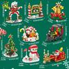 Non-Toxic 8In1 Christmas Santa Claus Sled House Model Building Block Diy Elk Snowman Bricks Ornament Toys For Children Adult Gift