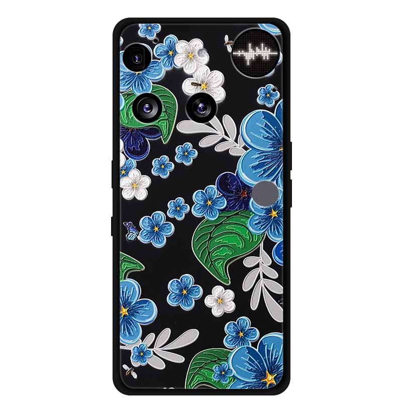 Flowers Case For Nothing Phone 3 Phone3 Soft Silicone Phone Cover Funda Black TPU Protective Bumper Coque for Nothing Phone (3)
