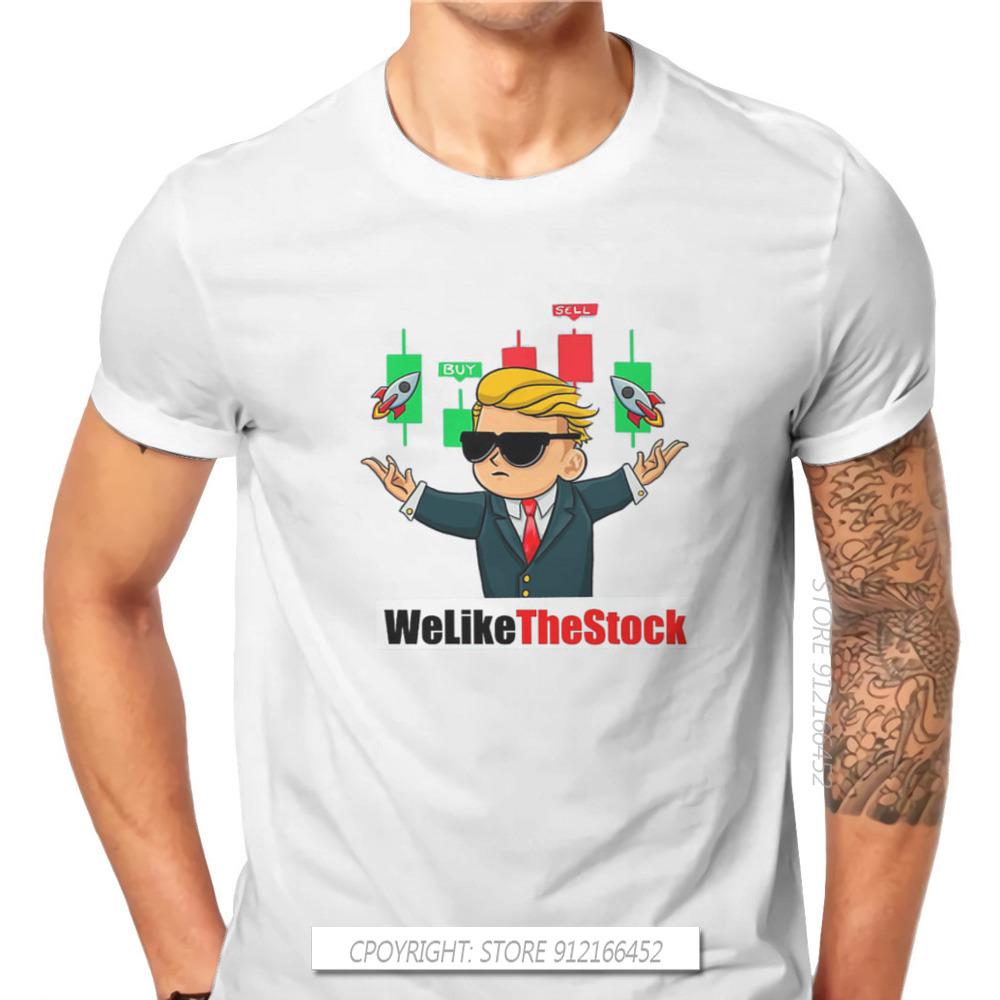

Wallstreetbets Stock And Option Trading We Like The Stock T Shirt Vintage Loose Pure Cotton Men s Clothes Harajuku O-Neck TShirt S разноцветный