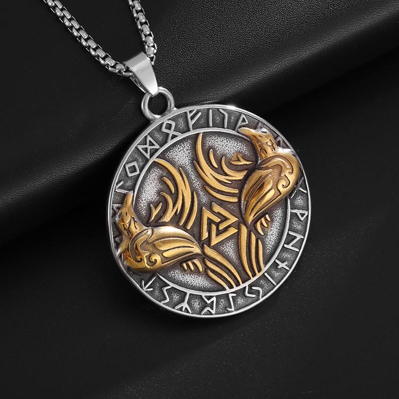 Retro Domineering Ouroboros Wrapped Around The Tree of Life Pendant Necklace Men's Personalized Punk Cool Casual Jewelry Gift