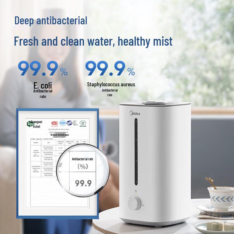 Midea 4L Top-Fill Humidifier with Silver Ion Sterilization CN plug (adapter included)
