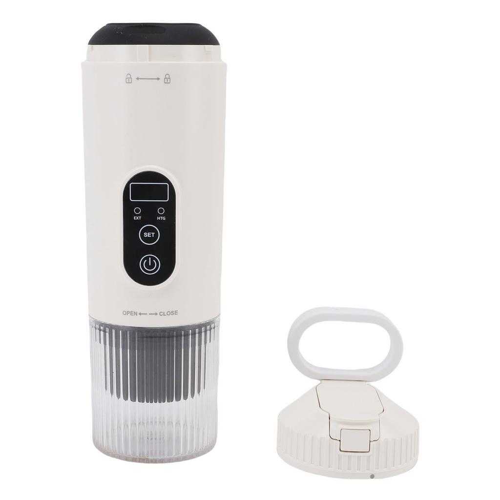 Portable Coffee Maker 100W 21Bar Cordless Heating Capsule Coffee Maker Machine for Outdoor Car Travel Camping White
