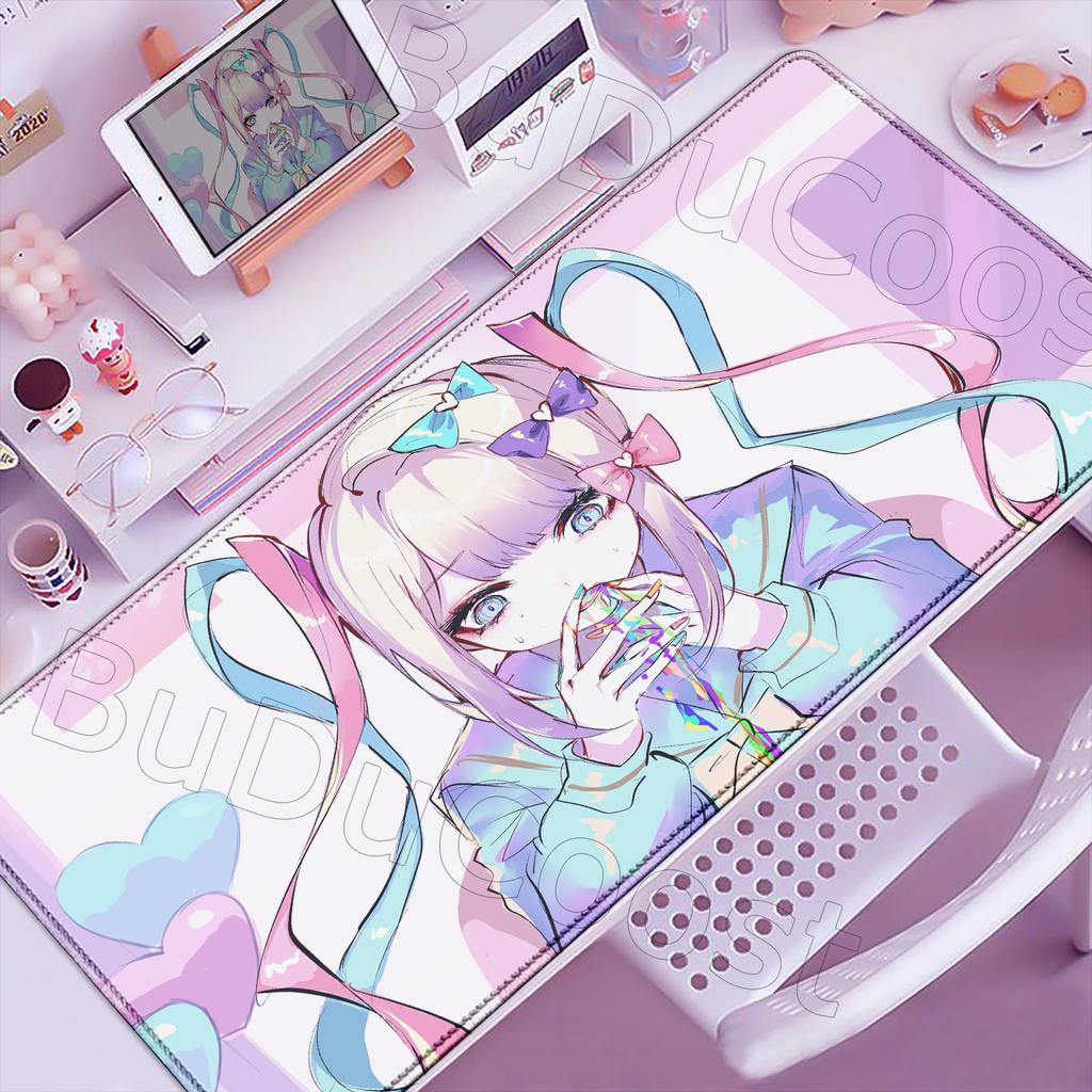 NEEDY GIRL OVERDOSE Mouse Pad Kawaii Anime Girl Large Non-slip Rubber Mousepad XXL Computer Gaming Accessories Keyboard Desk Mat