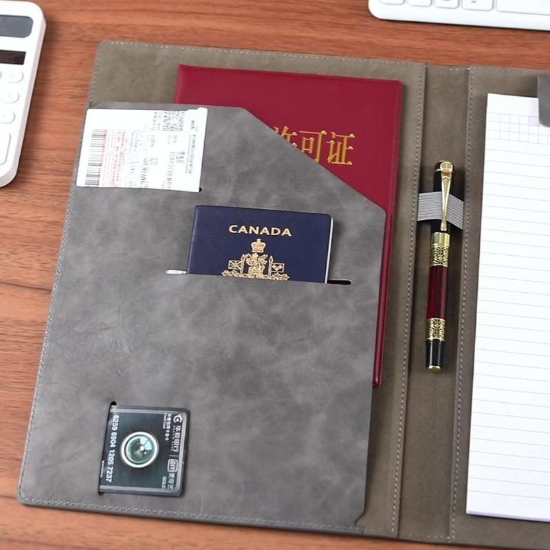 Leather Clip Board Notebook Conference Folder Writing Case With Closure Business Folder Multifunctional For Bag Storage
