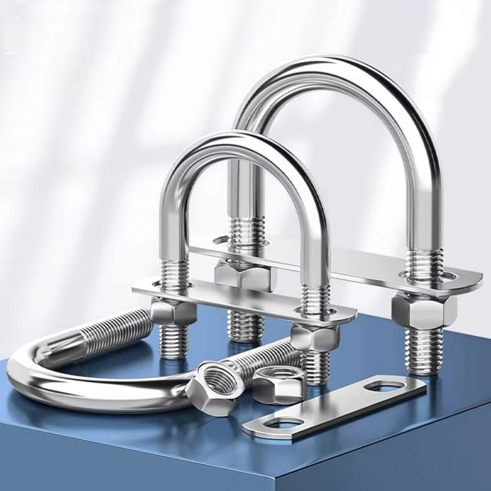 1Set With Baffle M8 Round Tube Clamp 304 Stainless Steel Round Bolt  for Round Tube