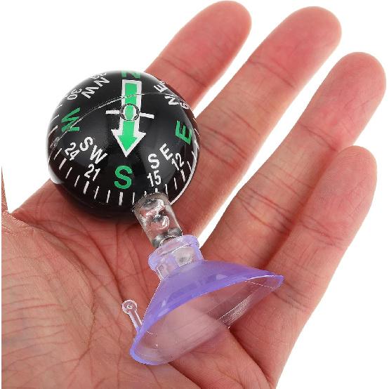 Portable Suction Cup Compass for Vehicle and Use Plastic Dashboard Navigation Ball Car and Boat Direction Guide Featuring Strong Attachment and