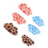 3 Pcs Magnet Four Leaf Hair Clips Small No Slip Strong Hold Women Hair Clips Trendy Leopard Brown Blue Orange
