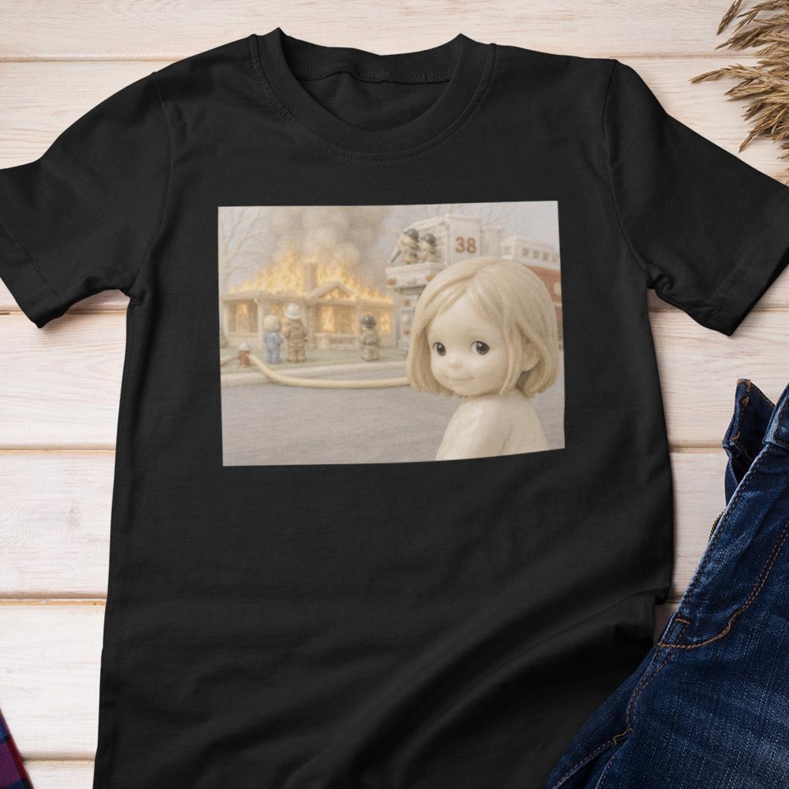 Funny Shirt - Disaster Girl Meme | Viral Internet Meme Cotton Tee S