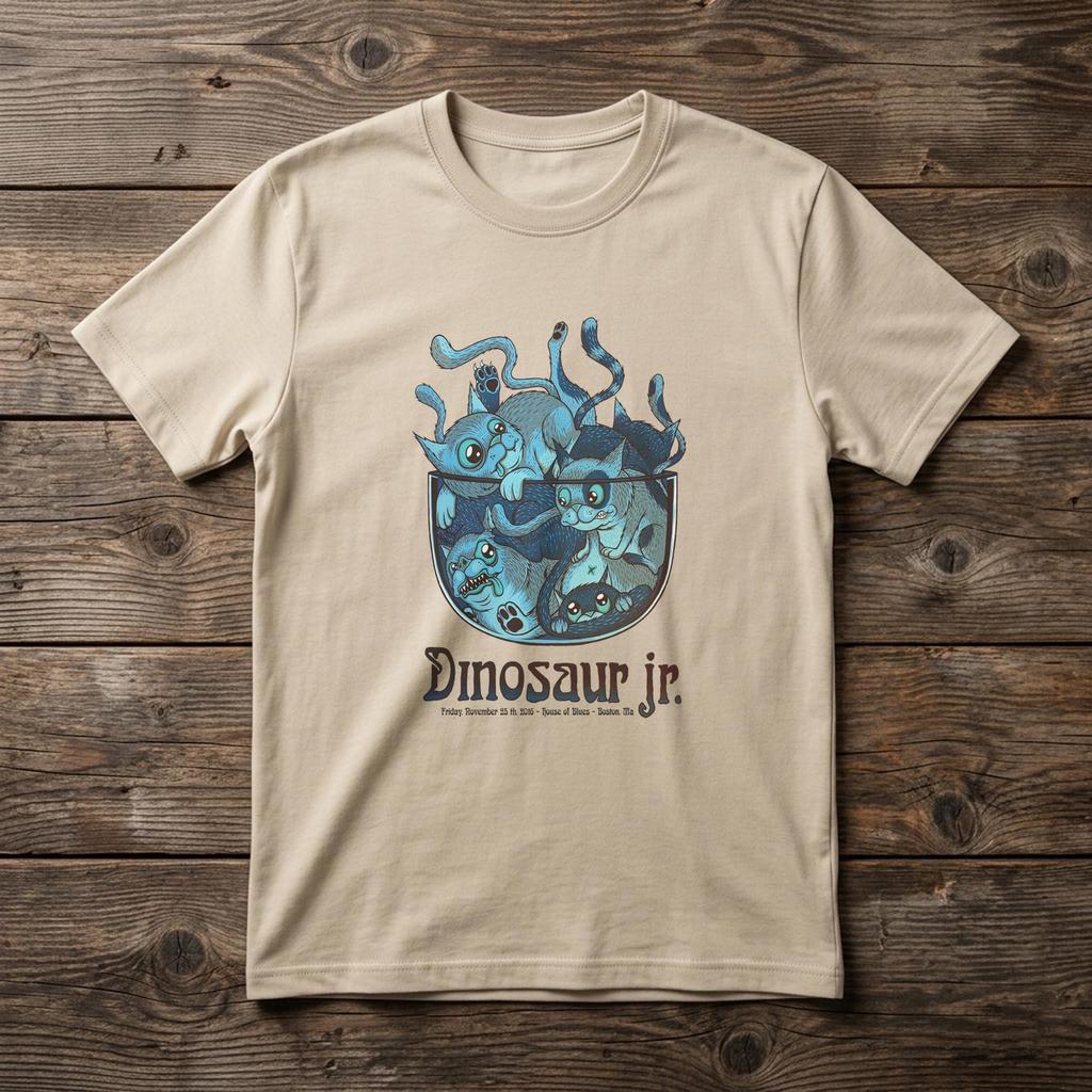 Dinosaur Jr. Blue Cats Graphic T shirt • Retro Alternative Rock Tee