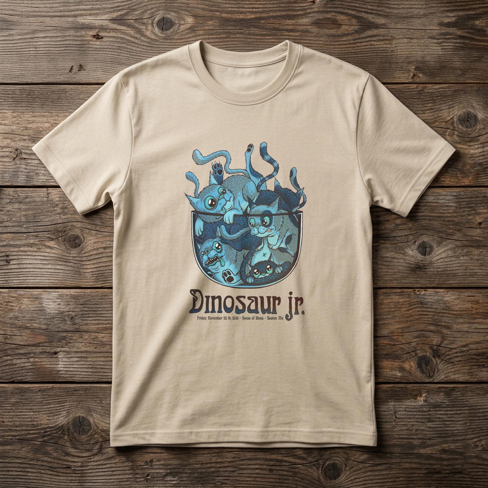 Dinosaur Jr. Blue Cats Graphic T shirt • Retro Alternative Rock Tee L