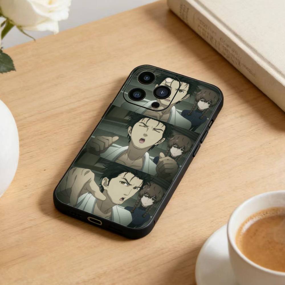 STEINS GATE F-Rintaro O-Okabe Phone Case For iPhone 16,15,14,13,12,17,Pro Max,Plus Silicone Black Case