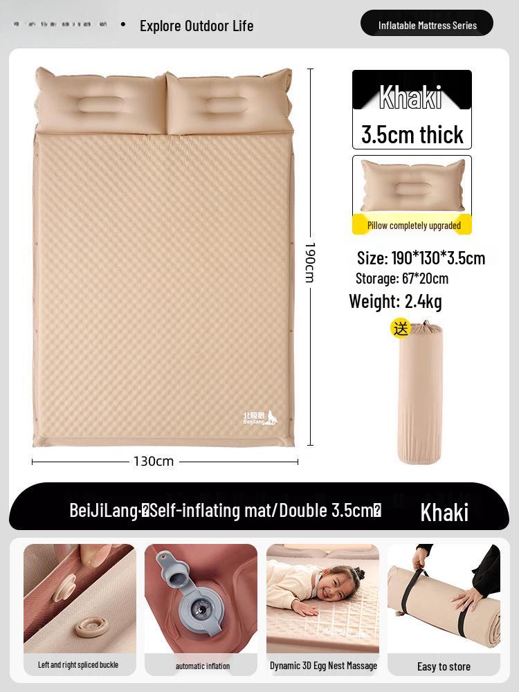 Portable Inflatable Camping Mattress for Single or Double Use