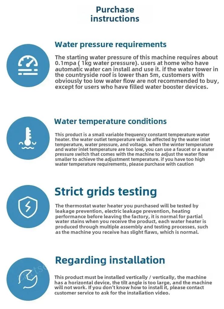 Instant Water Heater 220V 3000W-5500W Portable Electric Heaters for Bathroom Hot Water Shower and Home Kitchen Heating