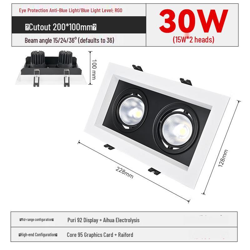 

Oeny Rectangular Double-Head LED Ceiling Spotlight