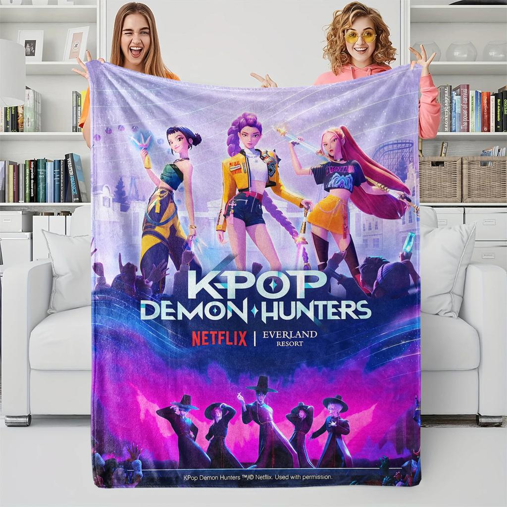 K-Pop-Dämonenjäger Decke Heißer Anime Flanell Überwurfdecke Winter Warme Decke für Wohnzimmer Sofa Bettbezug Fan Geschenk Decke