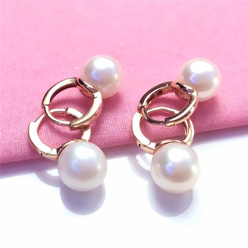 Фиолетовые золотые серьги с инкрустацией красным камнем, женская мода, иностранный, однотонный, позолоченный, розовое золото