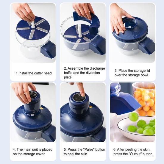 Electric Grape Peeler Machine Automatic Fruit Garlic Peeler Usb Rechargeable