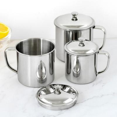Stainless Steel Water Cup with Lid Handle Hot Cold Beverage Mug for