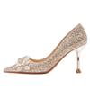 D888-7 French Crystal Pointed Toe Two-Wear Wedding & Bridesmaid High Heels for Women 2025