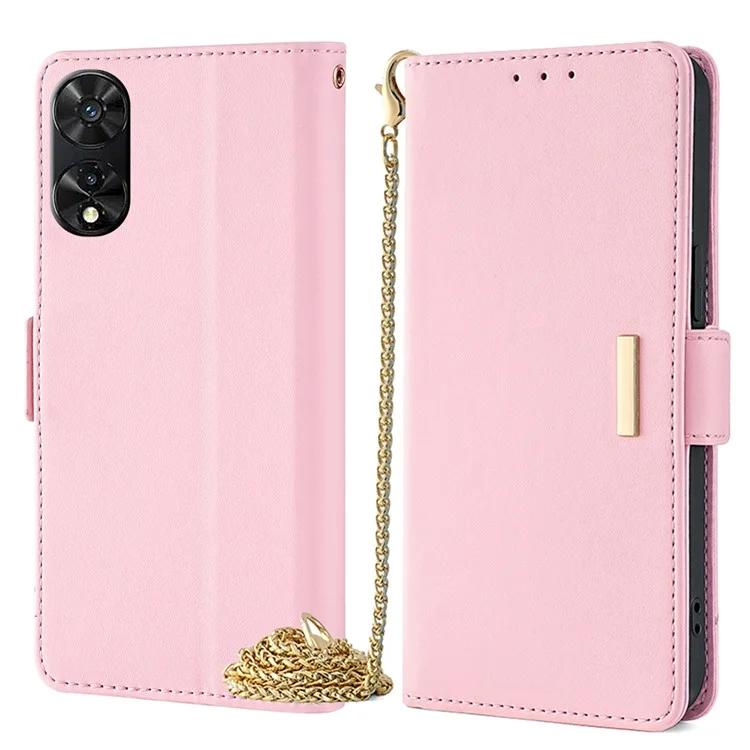 For TCL 505 Wallet Case Anti-Scratch PU Leather Card Slots Phone Cover with Straps - Blue