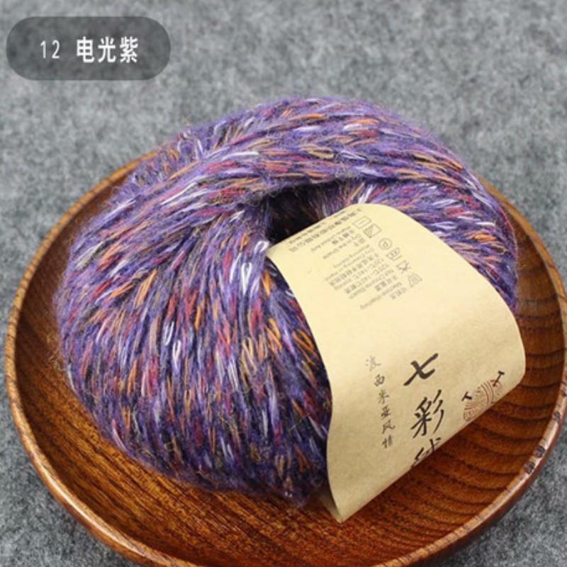 

1 кусок цветной пряжи, ручная работа, вязание крючком, нитки для шарфа, нитки для свитера, шапки, плетеные нитки для шарфа, куртки, пряжа средней толщины, клубок фиолетовый