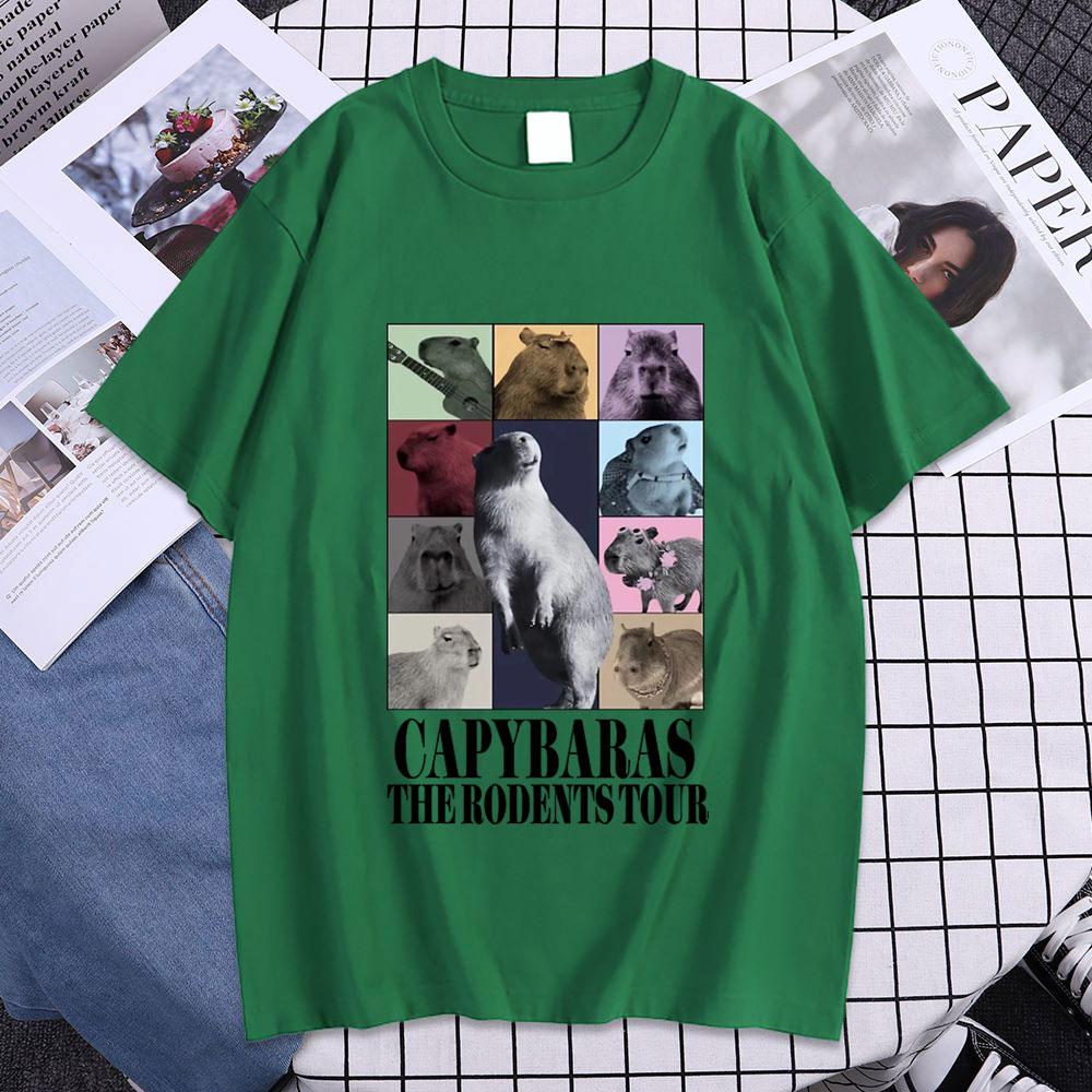 Funny Capybara The Rodents Eras Tour Meme Graphic T Shirt Summer Unisexs Womens Vintage Fashion Tshirt Casual Oversized T Shirts