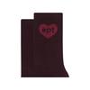 HEART LONG CREW SOCKS (BURGUNDY)