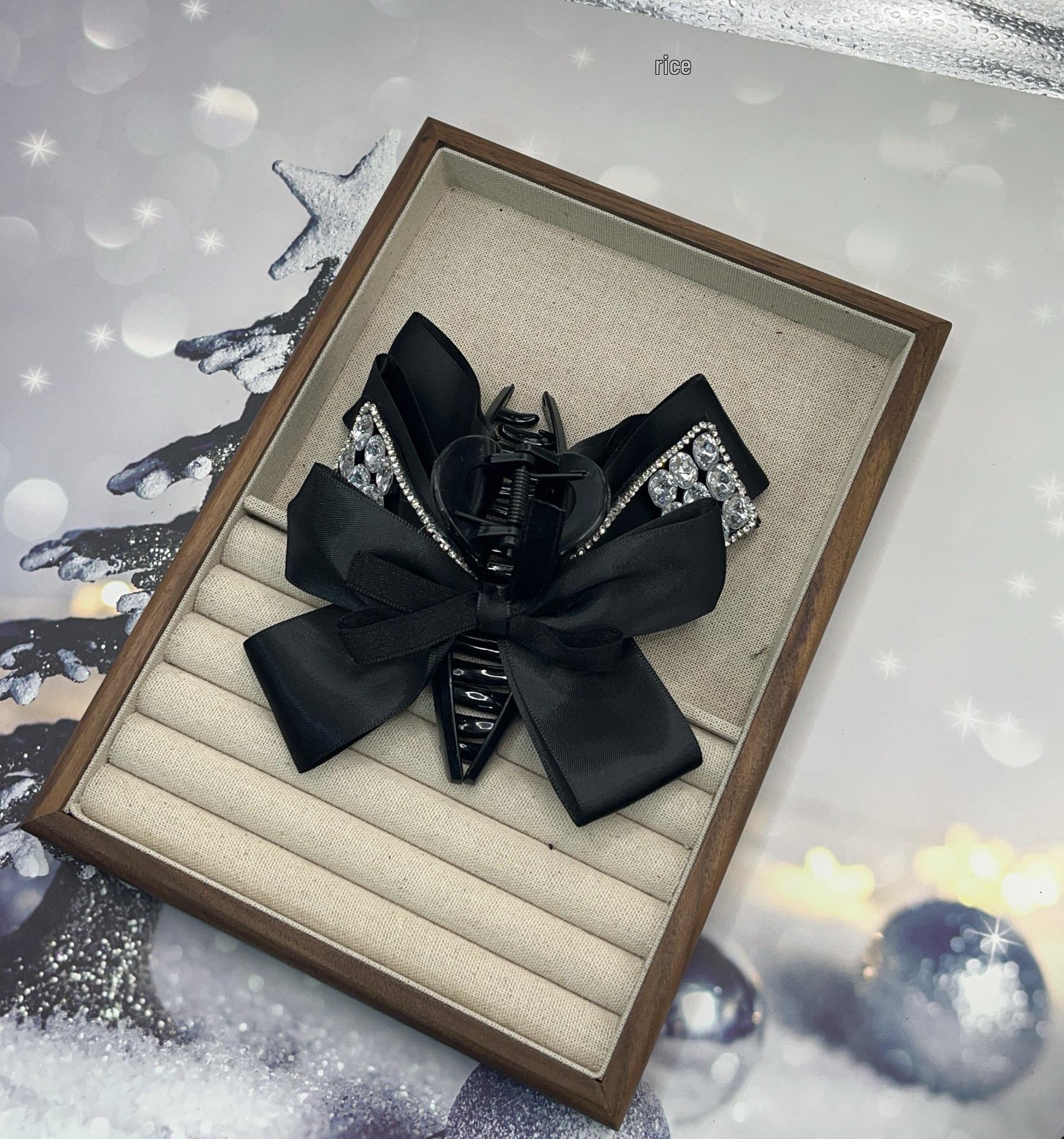 Elegant Rhinestone Bow Hair Clip - Luxury Night Banquet Accessory 2025