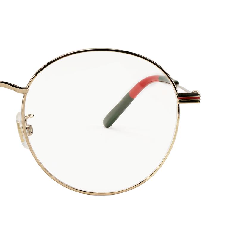 Gucci optical glasses [Available prescription] Gold frame, transparent lens, side webbing GG1054OK-002 51 F dust bag + glasses case (random color)