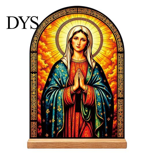 Exquisite Acrylic Table Centerpiece Catholic Statue Ornament, Tabletop Centerpiece, Freestanding Christian Unique Office Desk Accessories Religious
