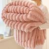 Flannel Throw Blanket with Striped Design for Couch,Soft & Warm Fluffy Blanket,Decorative and Giftable Striped Blankets for Women Men,1pc