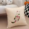 K-Kitty Cat Flowers West High Cushion Cover Throw Pillow Cover Hidden Button Durable Polyester Chair Cushion