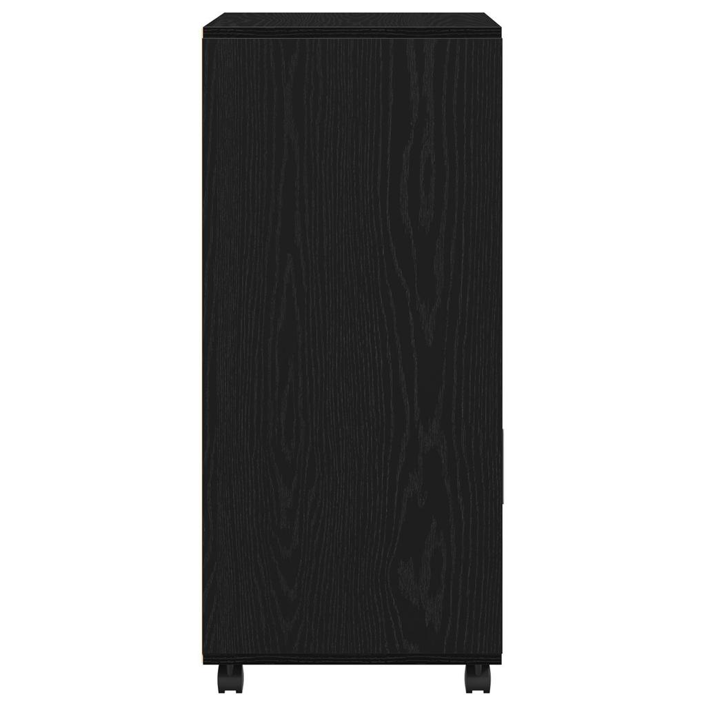 Open Storage Locker, Black Movable Storage Cabinet with Wheels, 2-tier Storage, with Double Door Storage Space, 55x40x91 Cm
