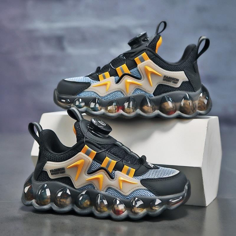 

Summer Boys Sports Shoes Kids Sneakers Boys Breathable Mesh Trendy Shoes With Rotating Button Ideal For Active Children 40 жовтий