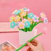 Colorful Flowers Shaking Neutral Pen High-looking Small Flower Shape Pen Student Cute Sign Black Water Pen Stationery School