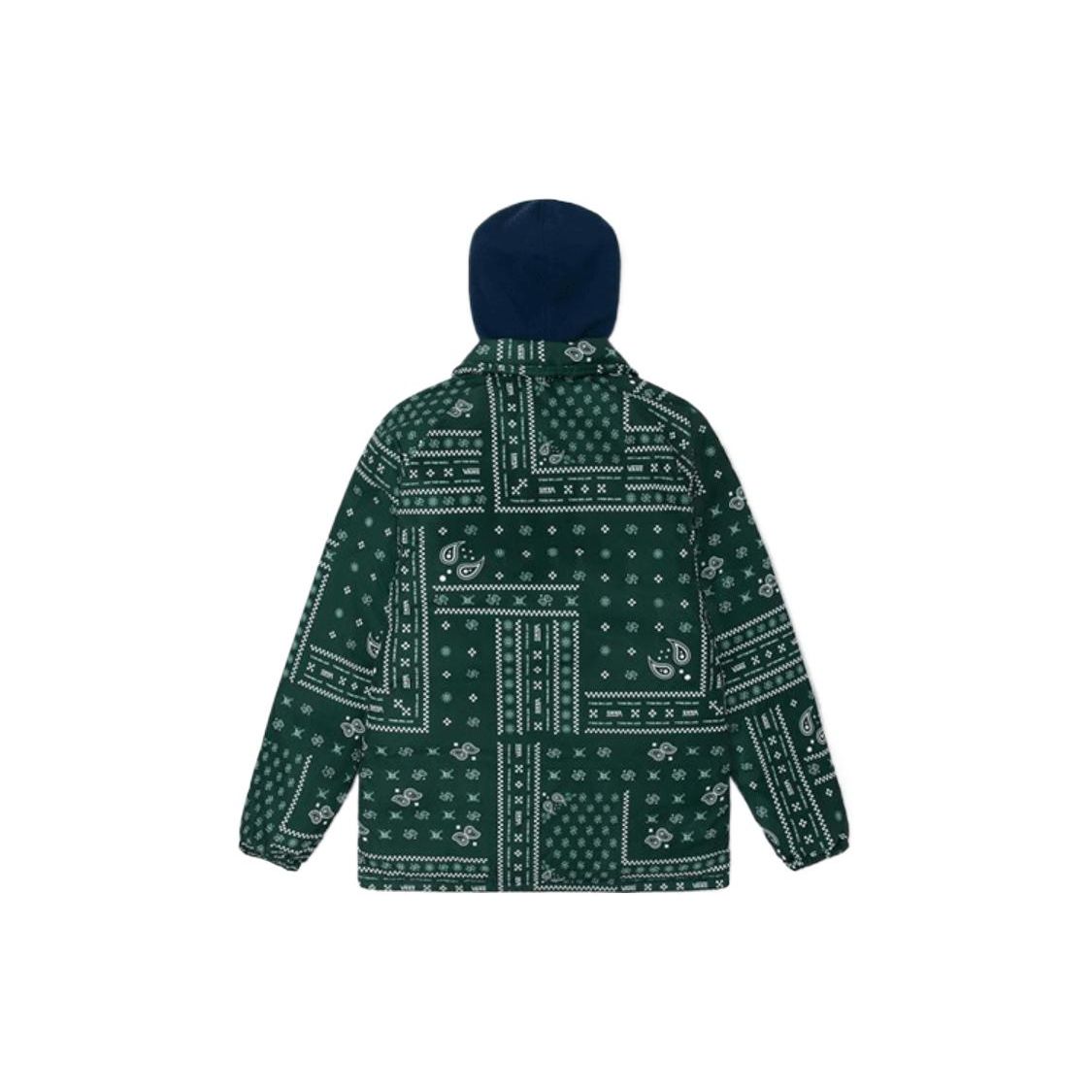 Vans Bandana Print Hooded Casual Jacket Dark Green VN0A5F74CX9 S