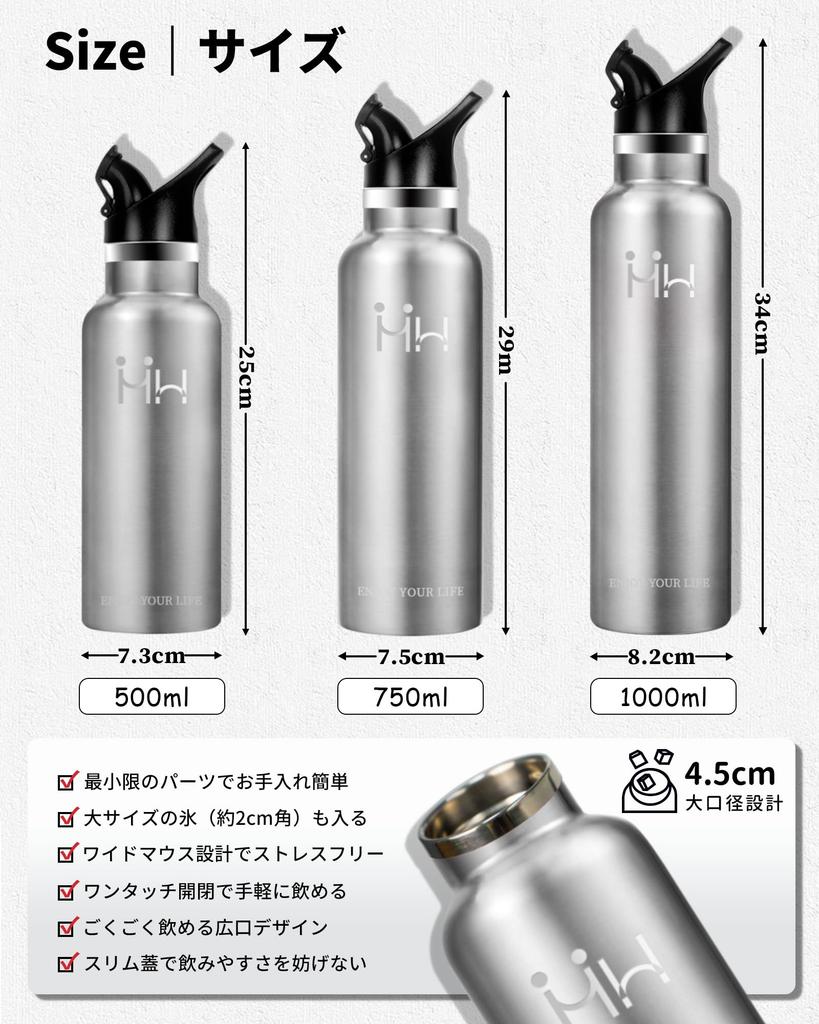 750ml Lightweight Vacuum Insulated Stainless Steel Thermos Water Direct Keeps Hot or Holds Carbonated Easy To with Suitable for Outdoor Stylish for