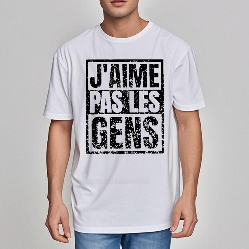 Summer top Quick-dry Lightweight Tee I don't like people Black Oversized Tshirt Classic Round Neck Tee Casual