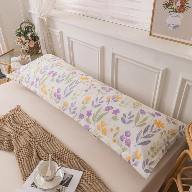 New Skin-friendly Couple Pillowcase Cozy Polyester Long Pillow Case Large Size 120 150 180cm Pillow Cover Hugging Pillow Case