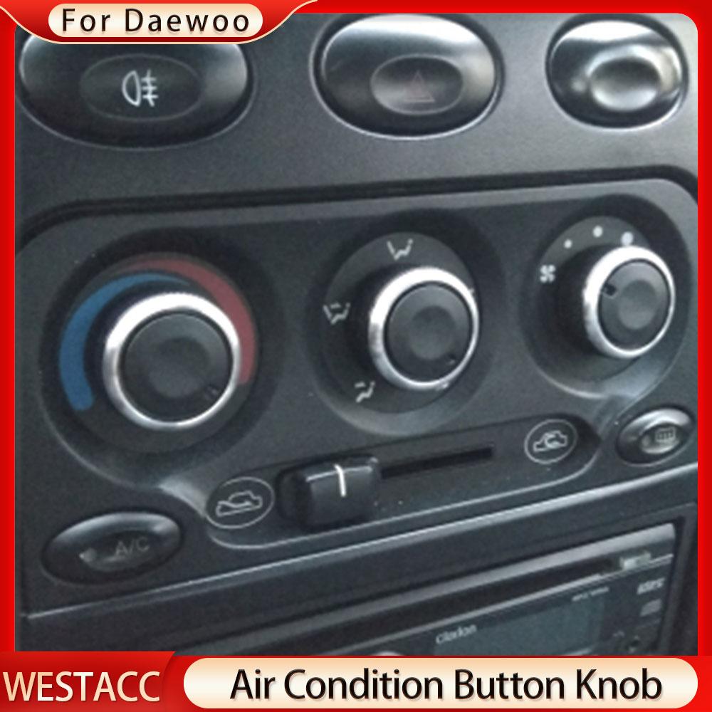 3Pcs/set Aluminum Alloy Car Air Conditioning Knob Heat Control Switch Button Knobs for Daewoo Matiz Chevrolet Joy Exclusive