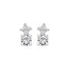 Earrings - LUXENTER - Viaber - Bright Silver Finish - Brilliant Zirconia - Rhodium Plated