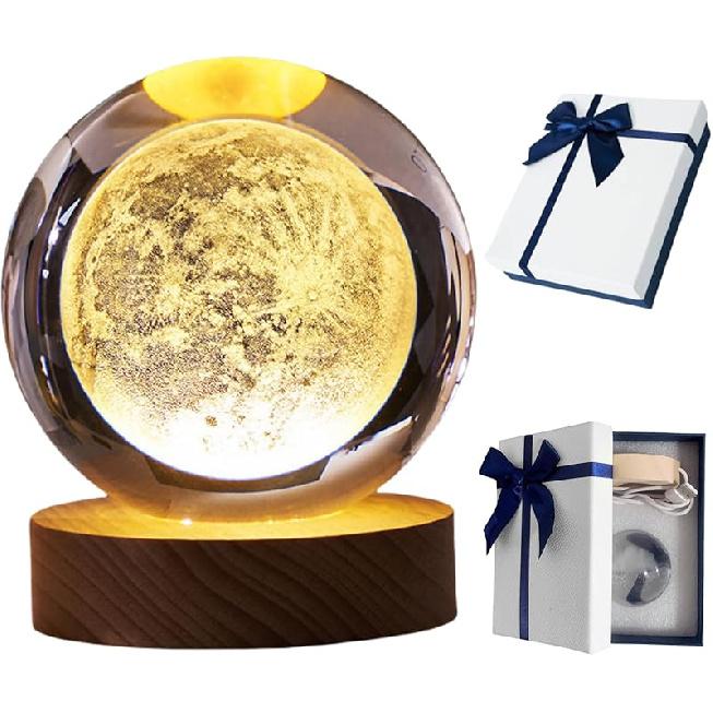 Happyhaves Calming Stellar Spheres - The Galaxy, Saturn and The Moon 3D Sphere Light and Lamp