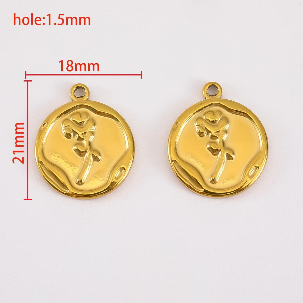 2pcs Stainless Steel Irregular Red Enamel Round Heart Star Design Pendant Necklace Earring Heart Charms Craft Jewelry Findings