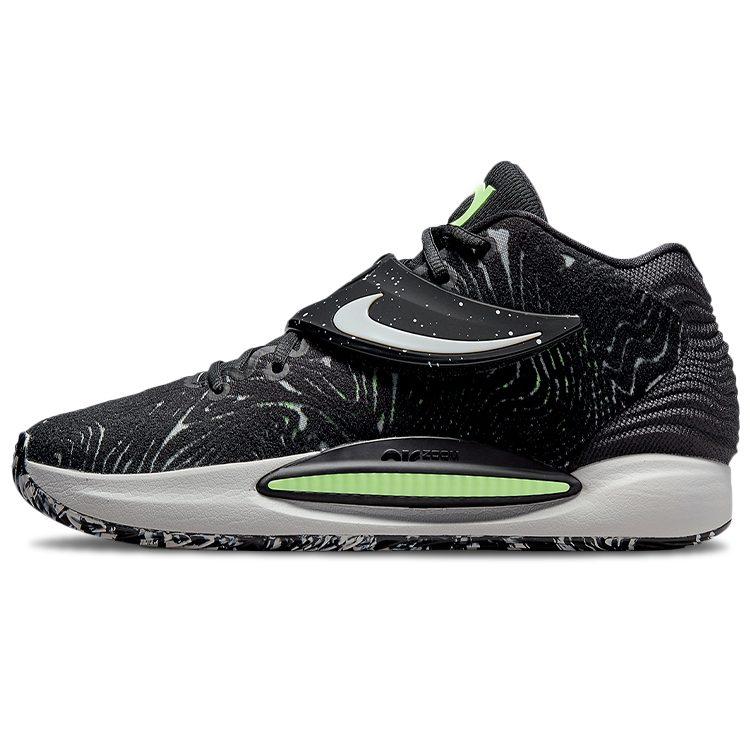 Nike KD 14 Black Volt KD 14 Mid top Performance Basketball Shoes Men's Black Green International Version CW3935-005