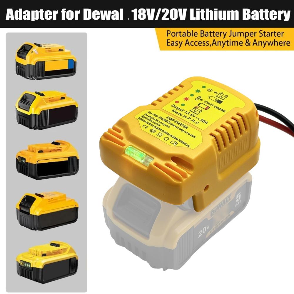 NEW Jump Starter Adapter for DeWalt 11V Battery Powered with Jumper Cable Clamps Portable Car Battery Charger Jump Starter