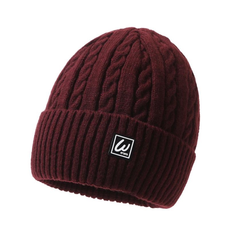 Winter Wool Hat Autumn Winter Warm Knitted Hat Male Velvet Thick Cotton Hat Ear Protection Cap Sleeve Cap Skullies Beanies Ski Slouchy Cap