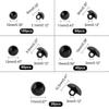 PandaHall Eye Buttons 5 Sizes Black 300 Pieces for Plush Toys Dolls Handicrafts Animal Eyes Sewing Knitting Costume Making