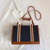 Large Capacity Canvas Bag Women's New Fashion Portable Commuter Bag Tote Bag Simple Broadband Messenger Bag